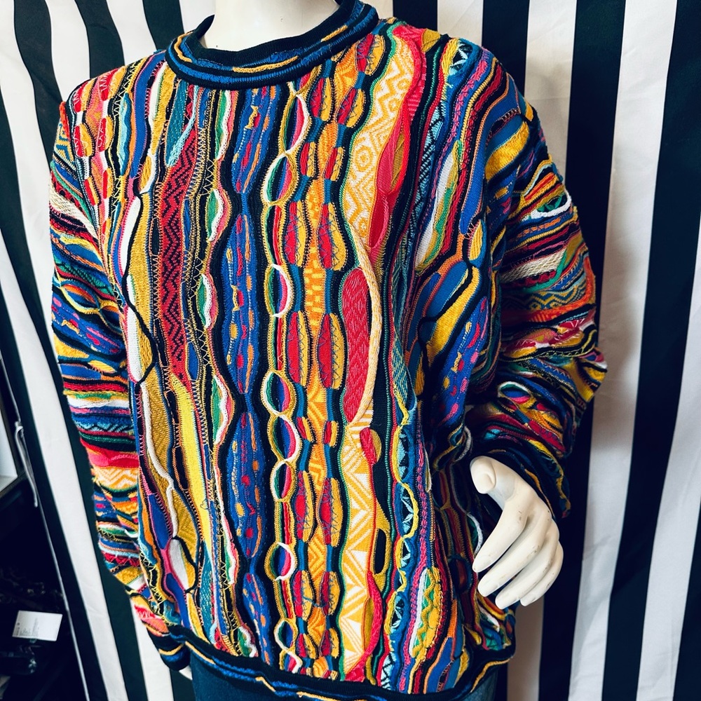 COOGI Australia Vintage 100% Mercerized Cotton Cable Knit Sweater